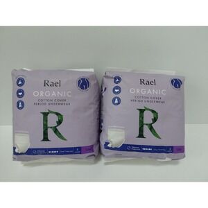 LOT (2) RAEL Organic Cotton COVER PERIOD UNDERWEAR One Time Use S/M 10 Count NEW